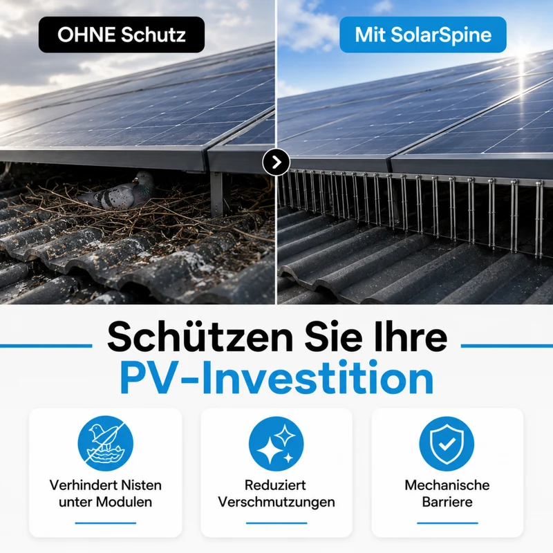 SolarSpine PV-Spikes in schwarz aus Edelstahl – selbstjustierend – 0,5 m Element