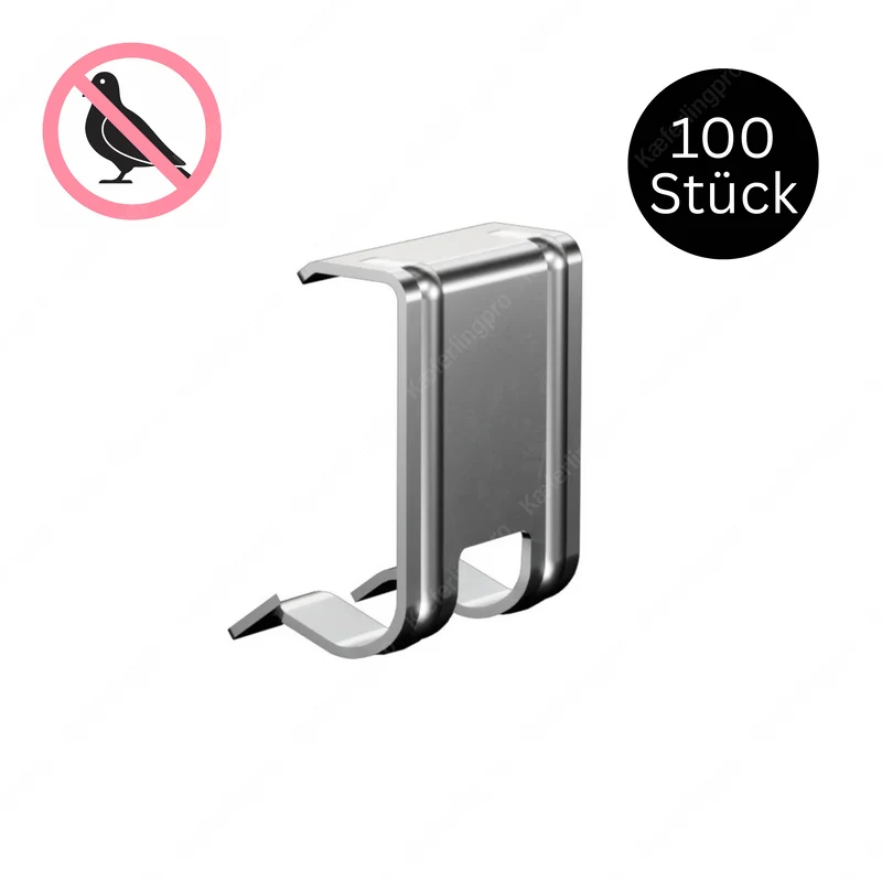 Clips in silber für SolarSpine aus Edelstahl - versch. Höhen - 100 Stück