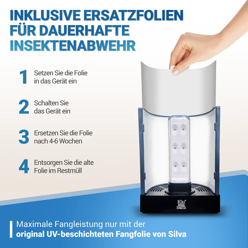 Ersatz-Folien für Fliegenfänger IGU 3003 LED - 1 Set mit 8 Klebefolien