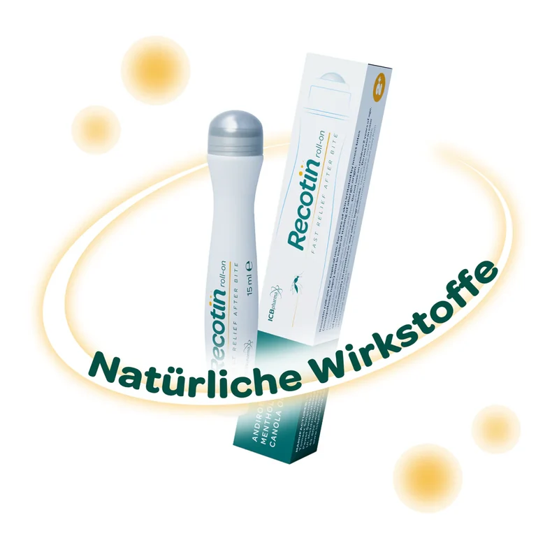 RECOTIN Mückenstich Roll On - Schmerzlinderung bei Stichen - 1 x 15 ml Roll-On
