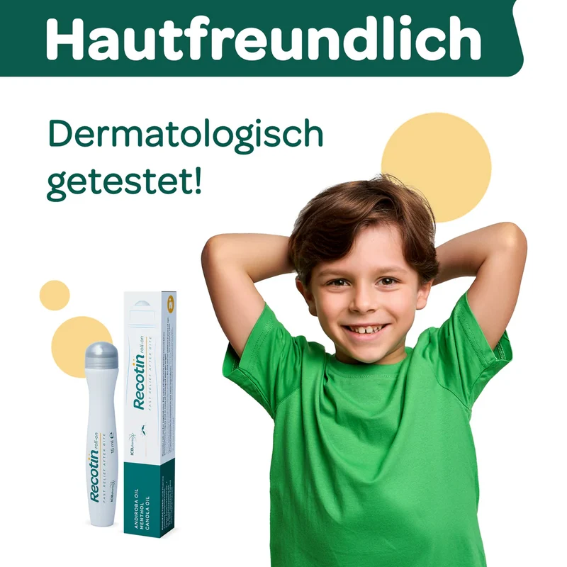 RECOTIN Mückenstich Roll On - Schmerzlinderung bei Stichen - 1 x 15 ml Roll-On