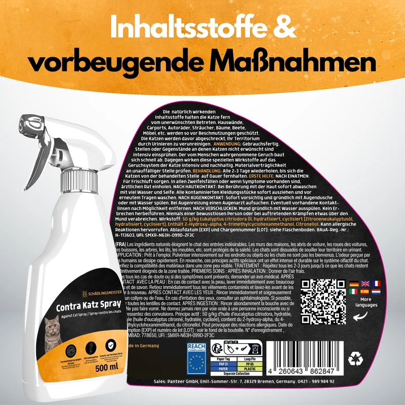 Contra Katz Spray - Katzenabwehrspray 500ml