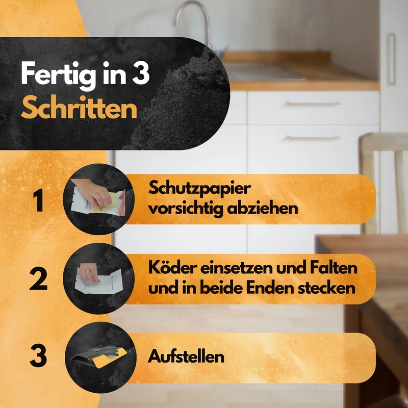 Schabenfalle - 5 Stück - inkl. Köder - Kakerlaken bekämpfen - Zum Monitoring