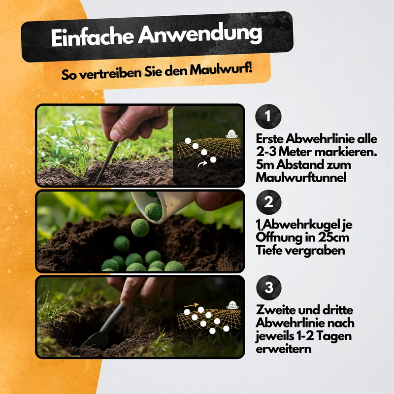 Maulwurf & Wühlmaus Kugeln - 100 Kugeln - Vertreiber & Wühlmausschreck