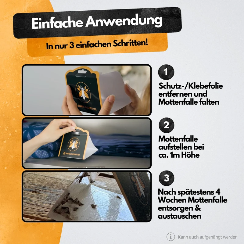 Mottenfalle – 6 Stück – Lebensmittel- und Kleidermotten-Monitoring