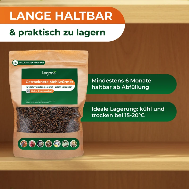 Getrocknete Mehlwürmer für Hühner
