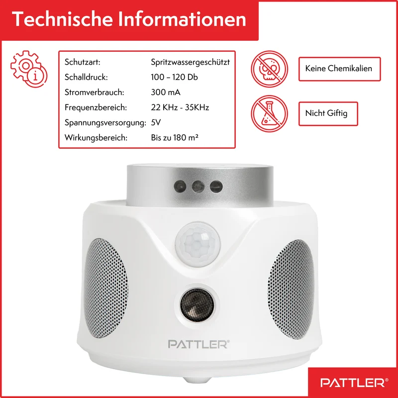 360° Ultraschall Mäuseabwehr
