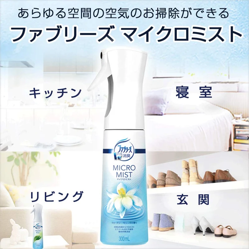 Febreze Micro Mist Deodorizing Spray Watery Moringa Scent Bottle 300 mL