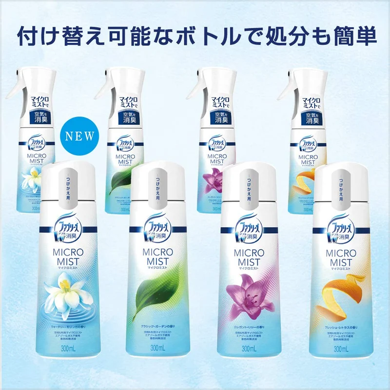 Febreze Double Deodorizing Micro Mist Elegant Lily Scent Bottle 300 ml