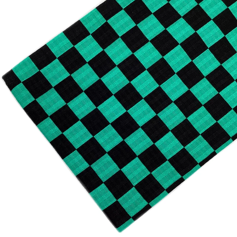 Kyoyu Goshuincho Drawstring Case 100％ Cotton Approx 26.5×18cm Green Check