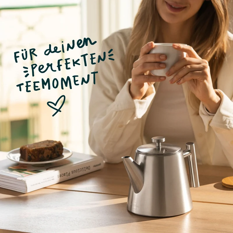 Doppelwandige Edelstahl Teekanne
