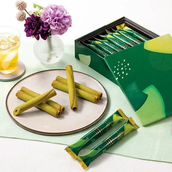 YOKU MOKU Premium Butter Cookies Cigare au Matcha 14 pcs