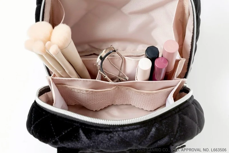 Hello Kitty × BRILMY Quick-View Velvet Black Cosmetic Pouch Book