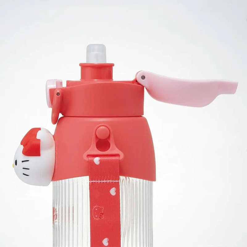 Skater 590ml Hello Kitty 3D Mascot Straw Bottle for Girls