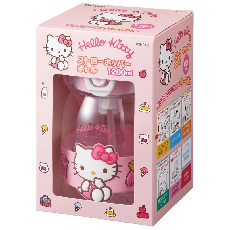 Skater 1 2L Straw Hopper Water Bottle for Girls – Sanrio Hello Kitty