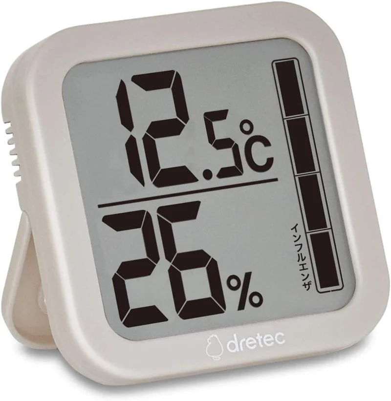 dretec Digital Thermo-Hygrometer Large Screen Stylish Beige O-402BEDI