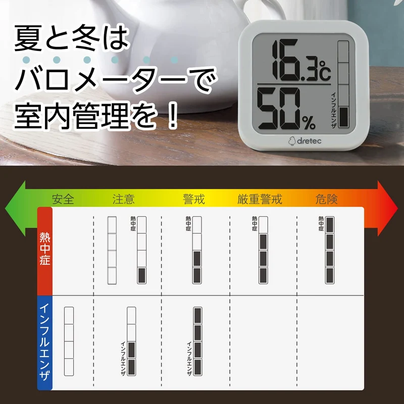 dretec Digital Thermo-Hygrometer Large Screen Stylish Beige O-402BEDI