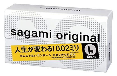 Sagami Original 002 Condom Thin Polyurethane 0.02mm Size L 10 pieces