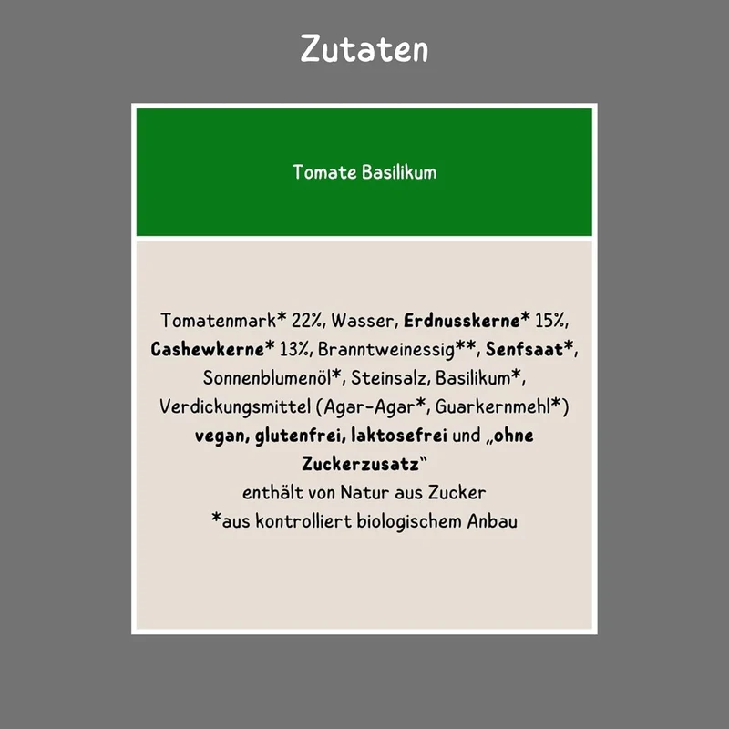 Bio Brotaufstrich Tomate-Basilikum – 6 × 135 g