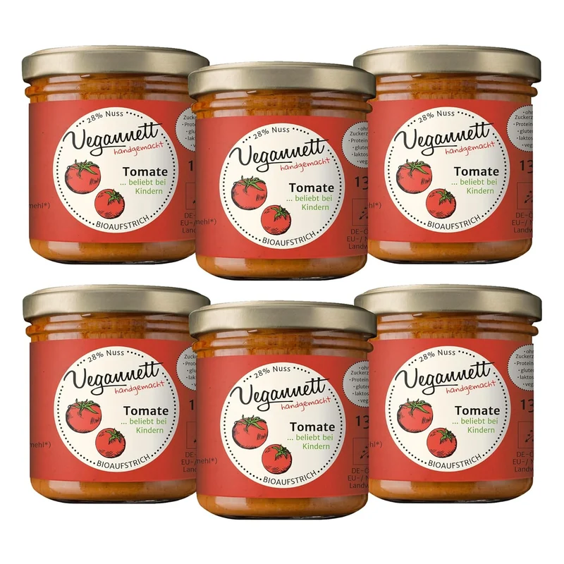 Bio Brotaufstrich Tomate-Cashew – 6 × 135 g