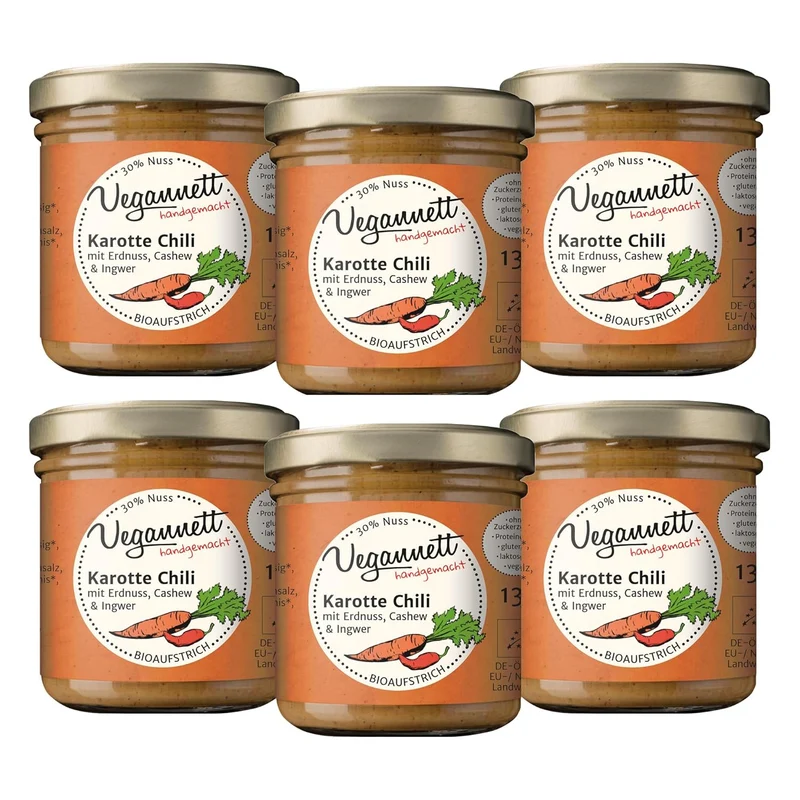 Bio Brotaufstrich Karotte-Chili – 6 × 135 g