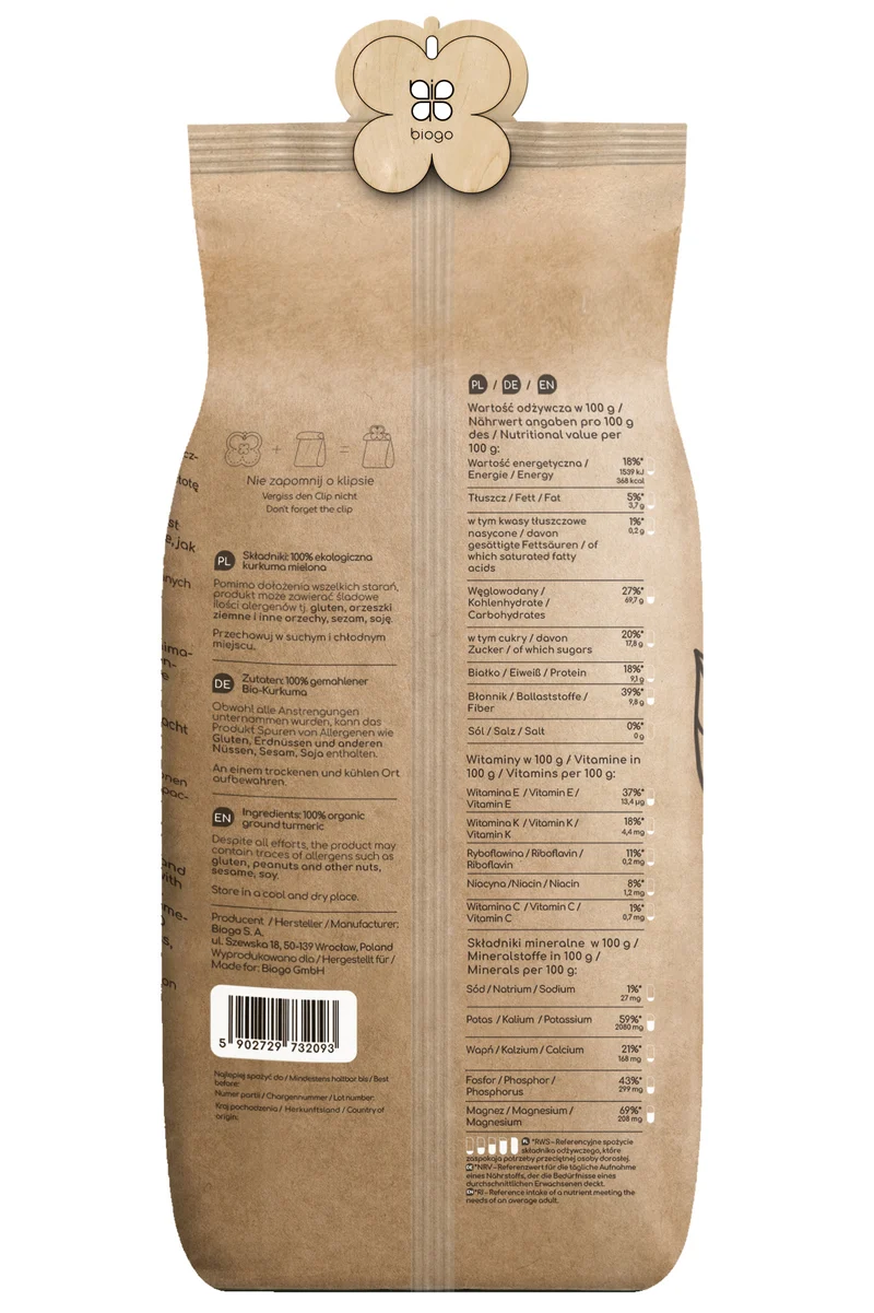 Gemahlene Kurkuma bio 500 g BIOGO