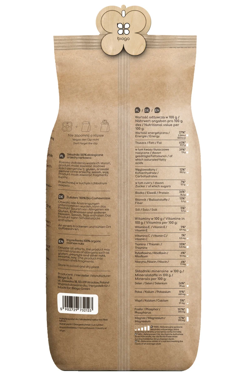 Cashewkerne bio 1 kg BIOGO