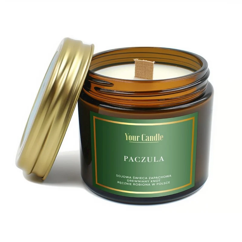 SOJA-Duftkerze MIT HOLZ PACULA-KERZE 120 ml - IHRE KERZE