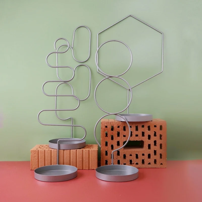 PFLANZENSTÜTZE - ESSCHERT GEO STAND SILVER