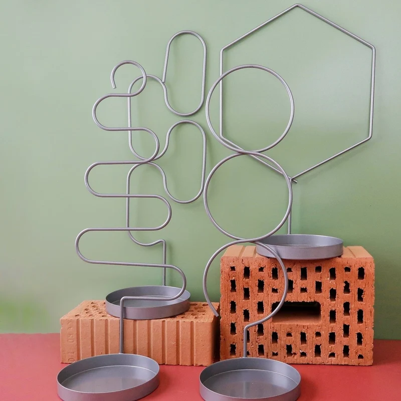 PFLANZENSTÜTZE - ESSCHERT GEO STAND SILVER