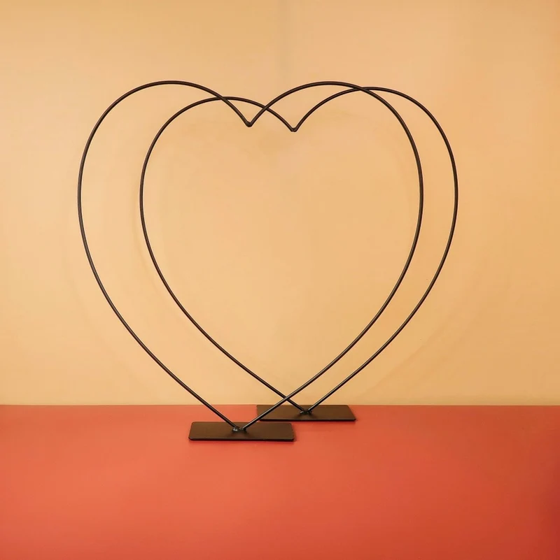 AIRPLANT HOLDER - HEART BLACK