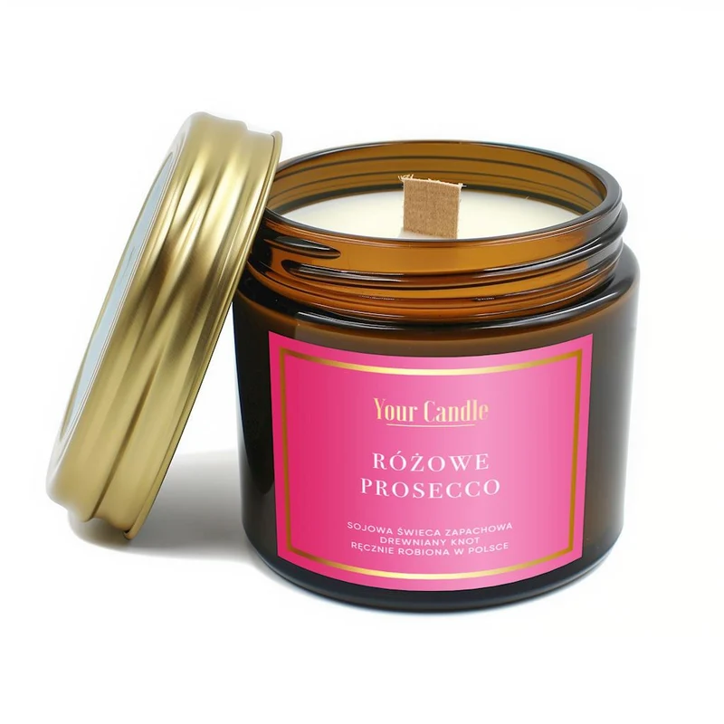 SOJA-Duftkerze mit Baumkerze Rosa PROSECCO 120 ml - IHRE KERZE