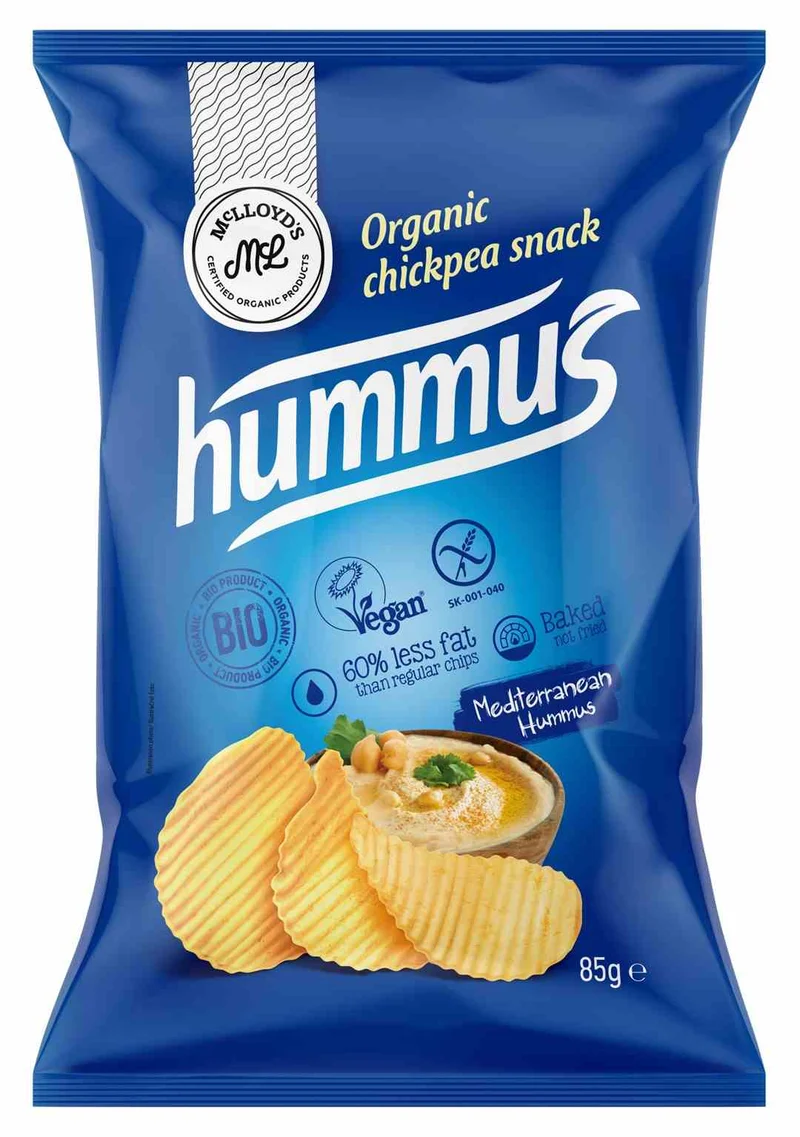 Kichererbsenchips mit Hummus-Geschmack GFU-frei. BIO 85 g MCLLOYDS