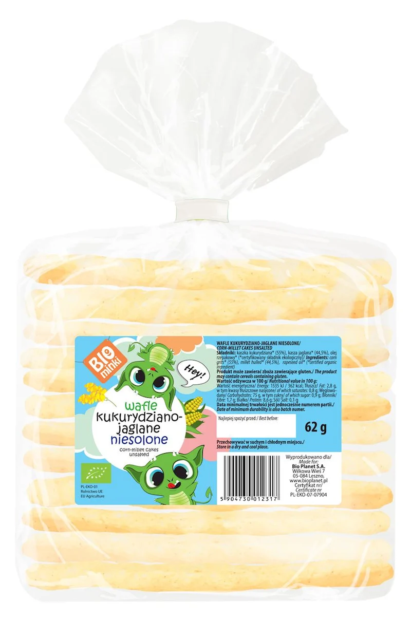 UNSALED QUARCHY-BAGGED WAFELS BIO 62 g - BIOMINKI