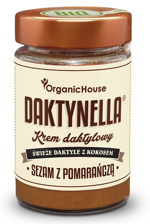 Glutenfreie Kokosnuss-Daktyl-Creme mit Sesam und Orange BIO 190 g - BIOHAUS (DAKTYNELLA)