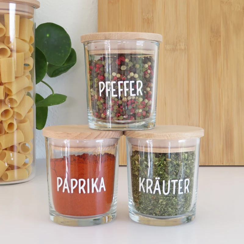 20 Gewürzetiketten, Labels, Aufkleber, Beschriftung für Gewürzgläser, spülmaschinengeeignet