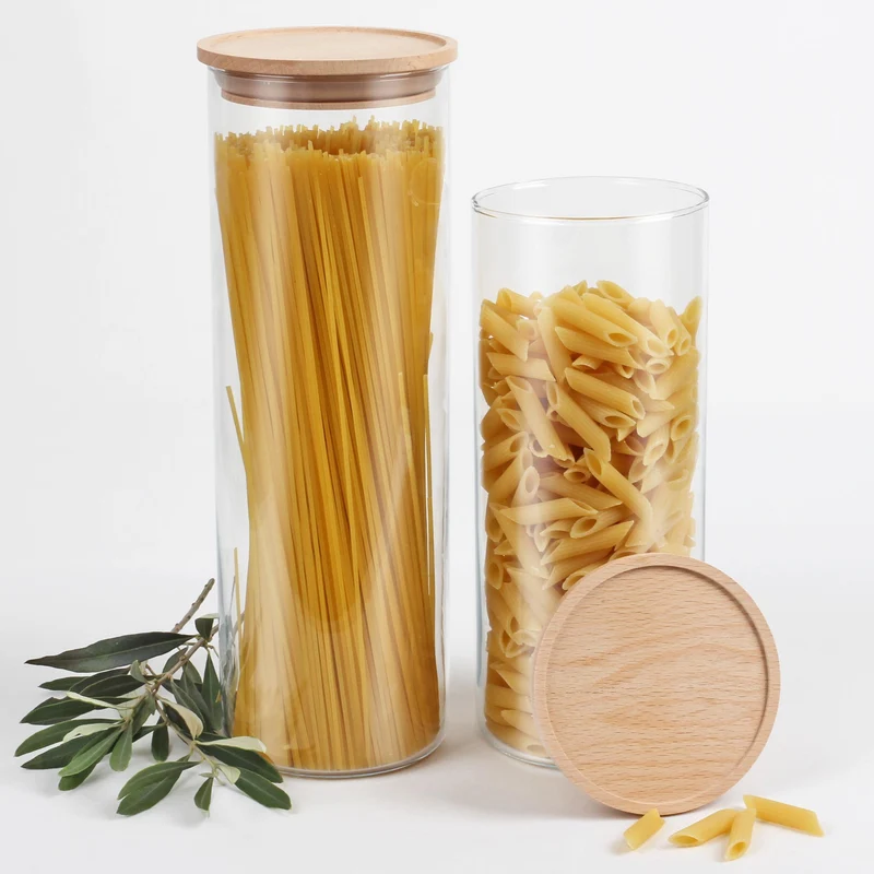 Großes Vorratsgläser Starter-Set, 11 Gläser mit Holzdeckel, stapelbar