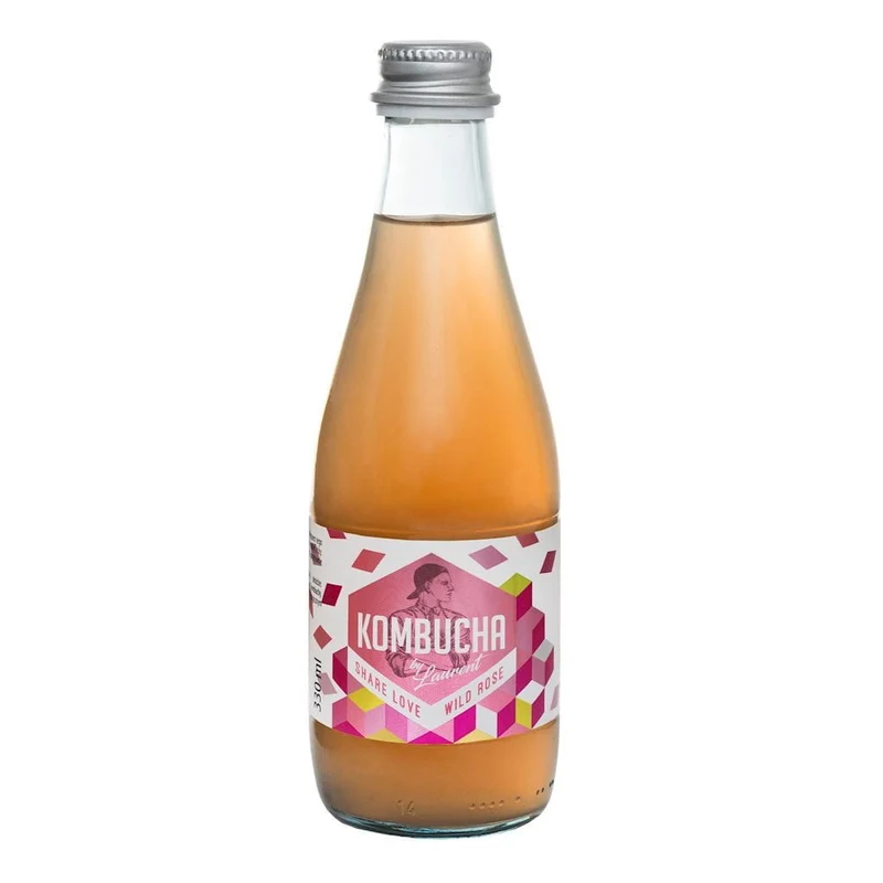 KOMBUCHA MIT WILDROSENSAFT (SHARE LOVE WILD ROSE) BIO 330 ml - KOMBUCHA BY LAURENT