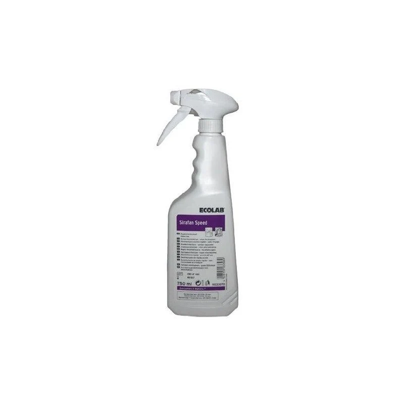 Disinfettante alcolico pronto all'uso per superfici alimentari Ecolab Sirafan Speed 6x750 ml DISPONIBILE IN 7 GIORNI LAVORATIVI