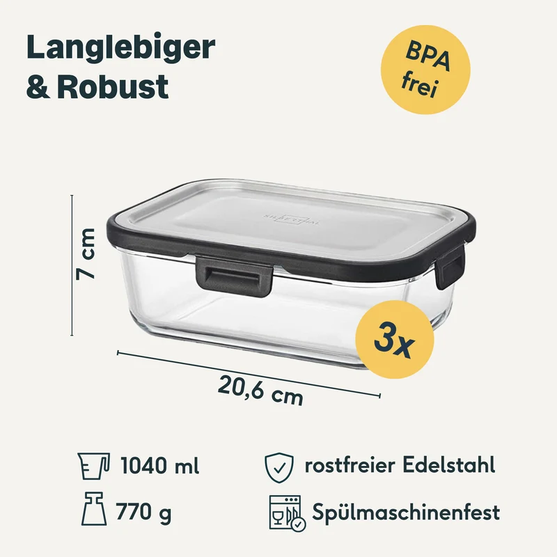 Frischhaltedosen 1 Liter 3er Set