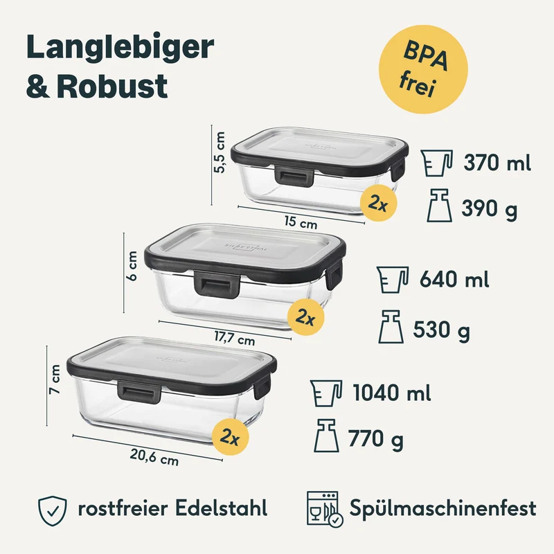 Frischhaltedosen 6er Set
