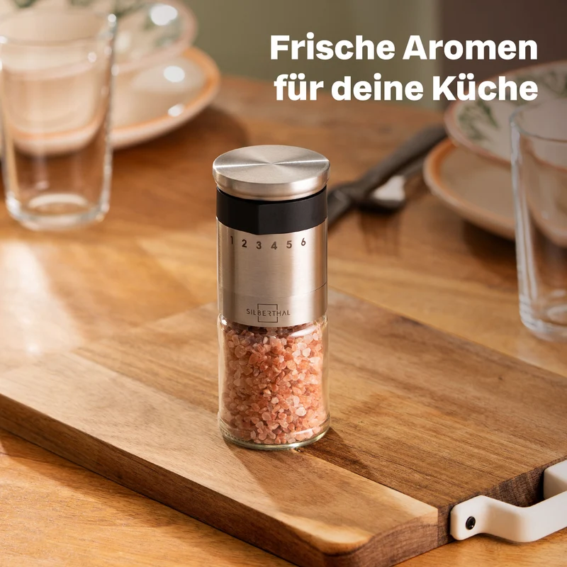 Gewürzmühlen mit Einstellring mit Muskatmühle Set