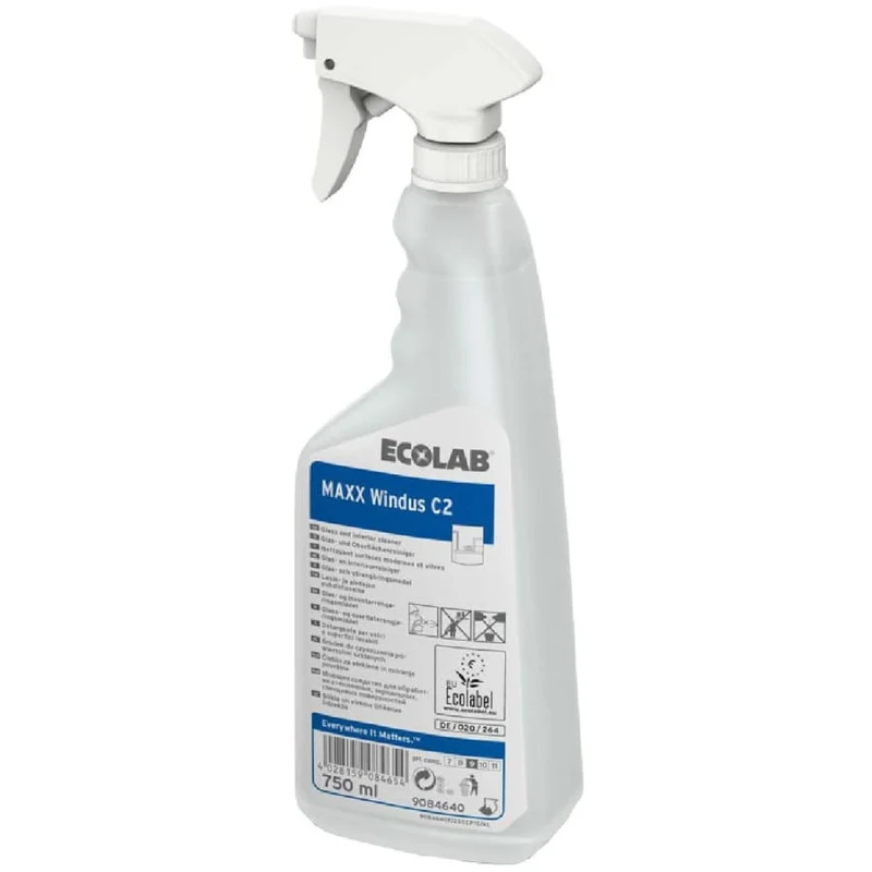 Detergente Ecolabel per vetri e superfici Ecolab MAXX Windus C2 750 ml DISPONIBILE IN 7 GIORNI LAVORATIVI