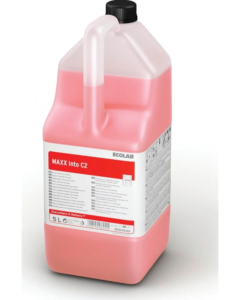 Detergente acido concentrato Ecolabel per sanitari Ecolab MAXX Into S 2x5 litri DISPONIBILE IN 7 GIORNI LAVORATIVI