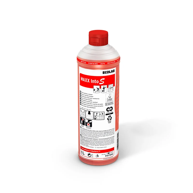 Detergente acido concentrato Ecolabel per sanitari Ecolab MAXX Into S 1 litro DISPONIBILE IN 7 GIORNI LAVORATIVI