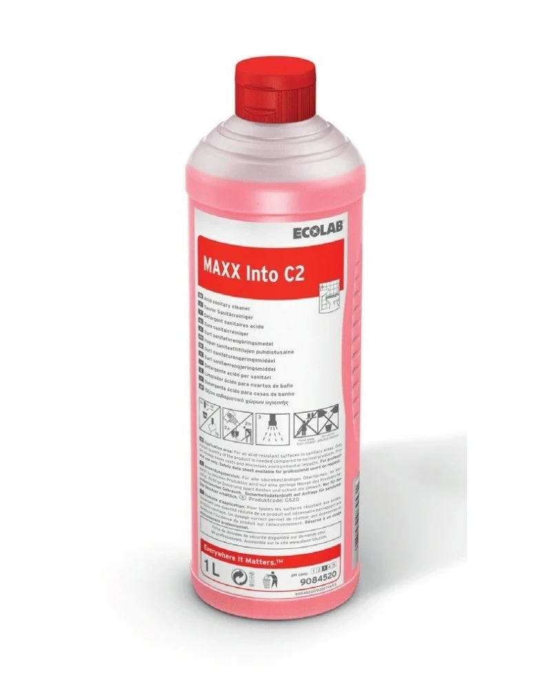 Detergente acido concentrato Ecolabel per sanitari Ecolab MAXX Into S 1 litro DISPONIBILE IN 7 GIORNI LAVORATIVI