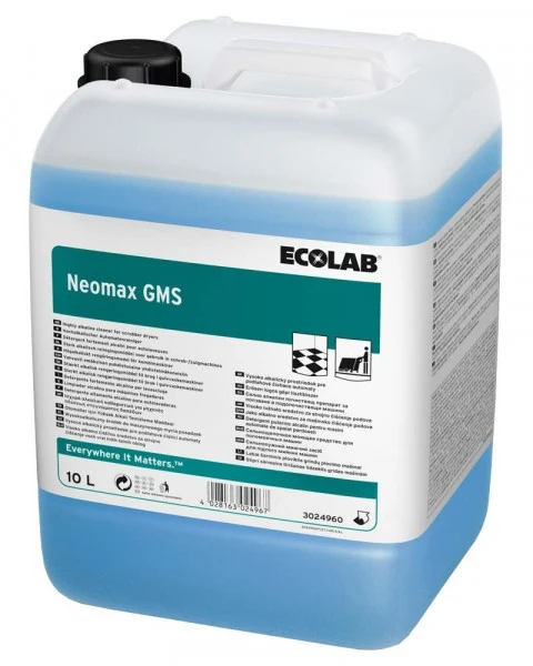 Detergente alcalino sgrassante per pavimenti microporosi Ecolab Neomax GMS 10 litri DISPONIBILE IN 7 GIORNI LAVORATIVI