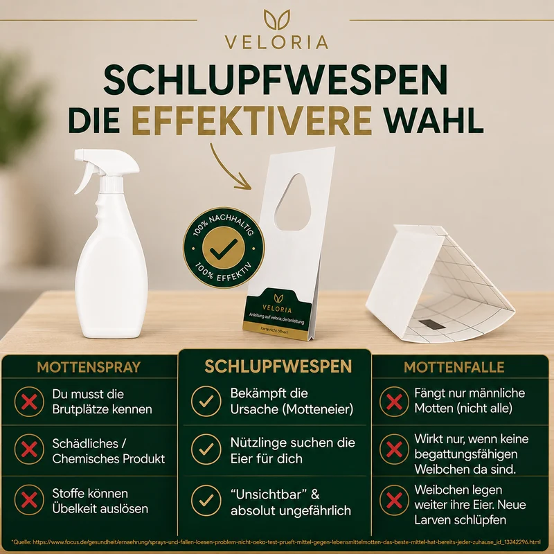 VELORIA Schlupfwespen gegen Kleidermotten