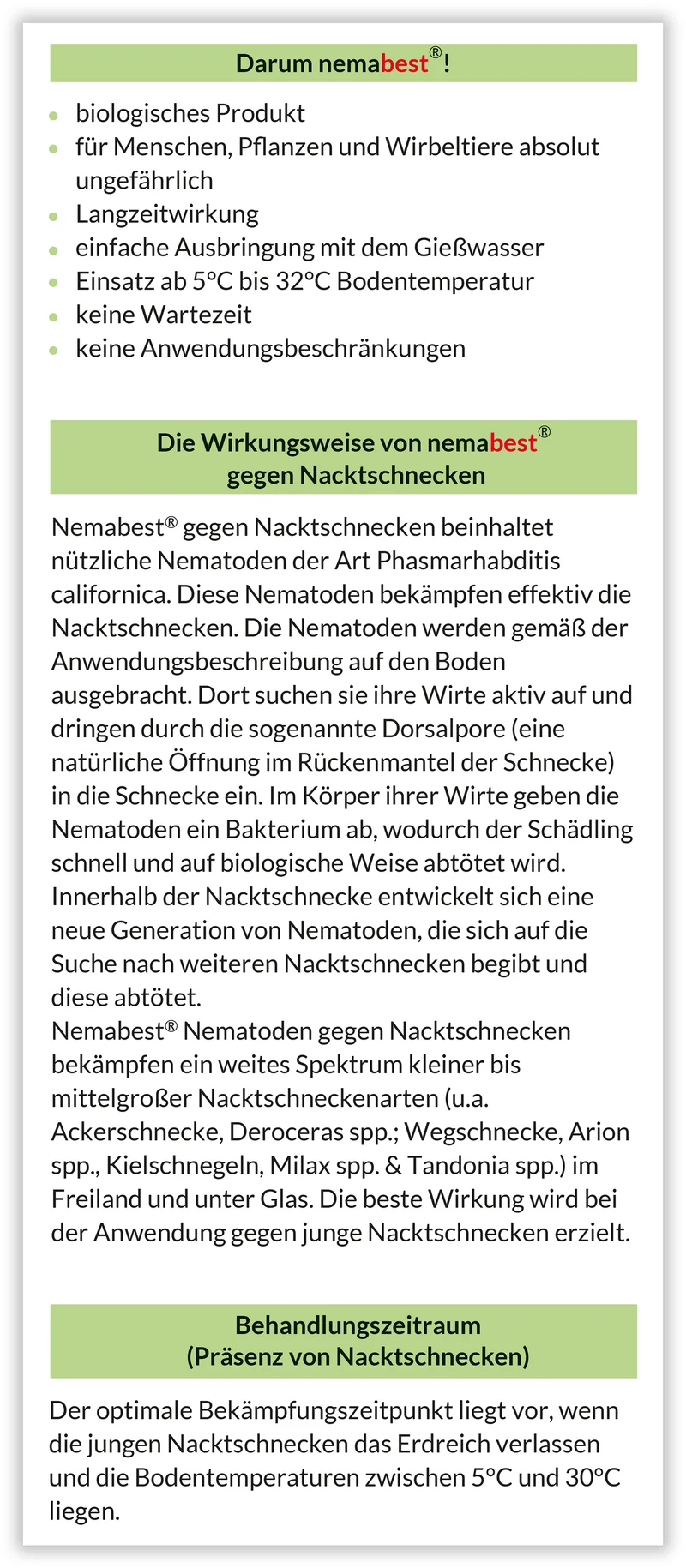nemabest® PC Nematoden gegen Nacktschnecken in Gemüse, Erdbeeren, Obst, Kräutern und Rasen