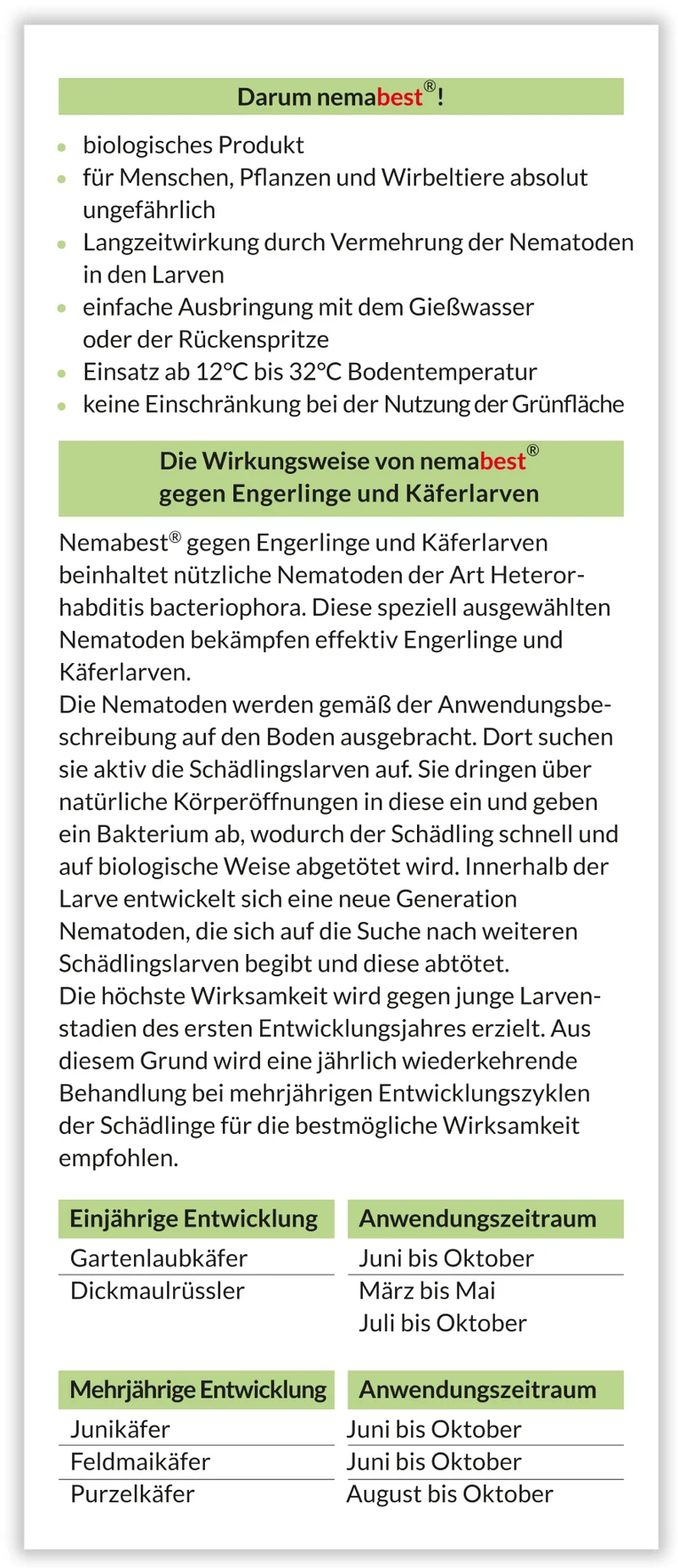 nemabest® HB Nematoden gegen Engerlinge und Käferlarven